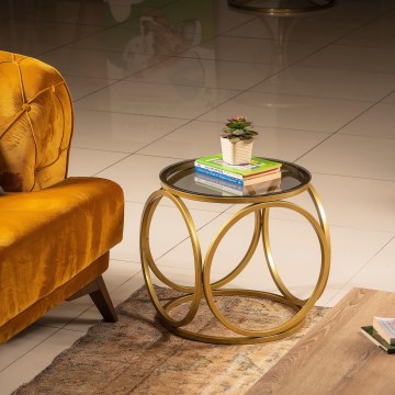 Side table MIMO 40x40 cm gold/black