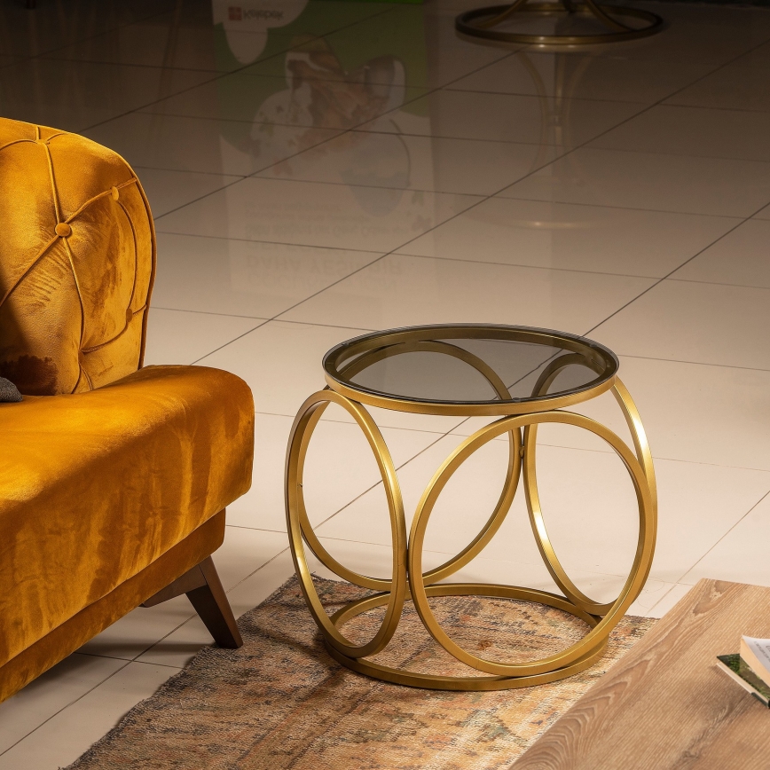 Side table MIMO 40x40 cm gold/black