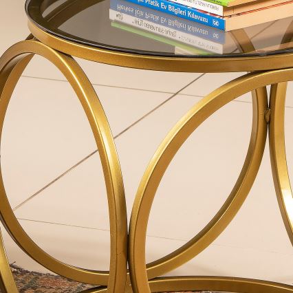 Side table MIMO 40x40 cm gold/black