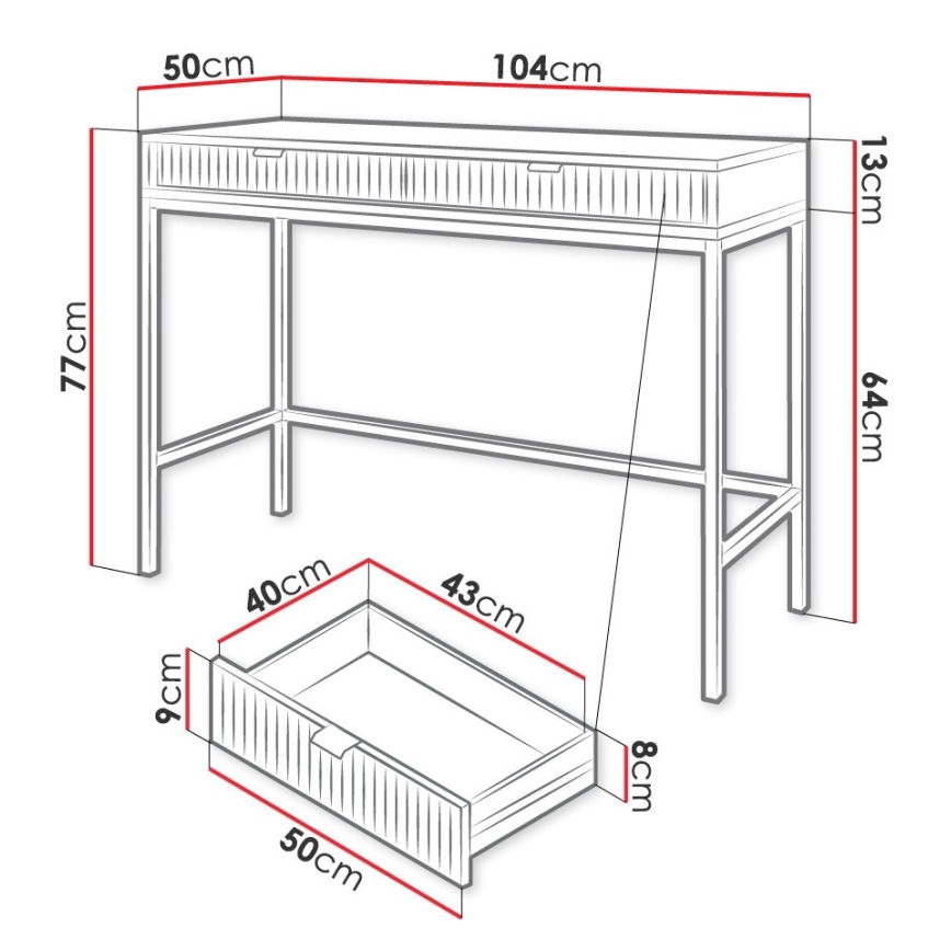 Side table NOVA 77x104 cm black