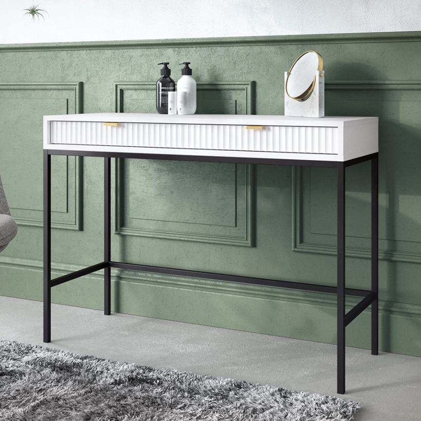 Side table NOVA 77x104 cm white/black