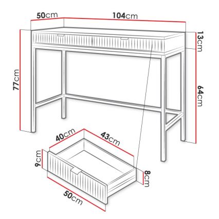 Side table NOVA 77x104 cm white/black