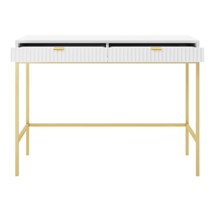 Side table NOVA 77x104 cm white/gold