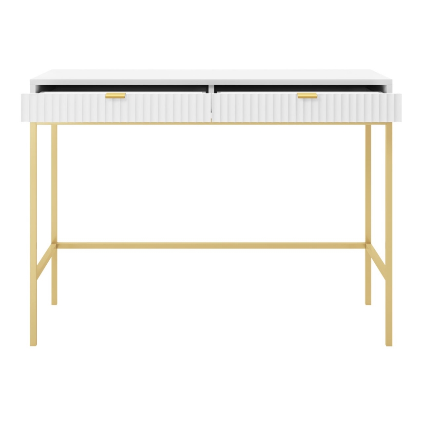 Side table NOVA 77x104 cm white/gold