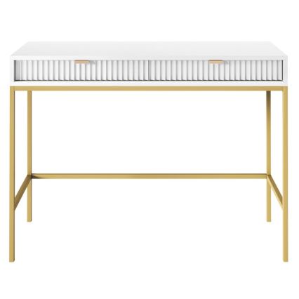 Side table NOVA 77x104 cm white/gold