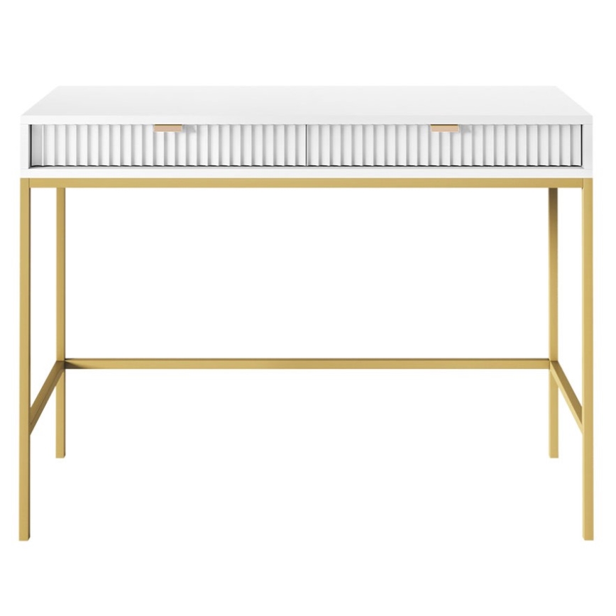 Side table NOVA 77x104 cm white/gold