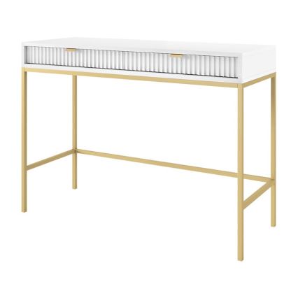 Side table NOVA 77x104 cm white/gold