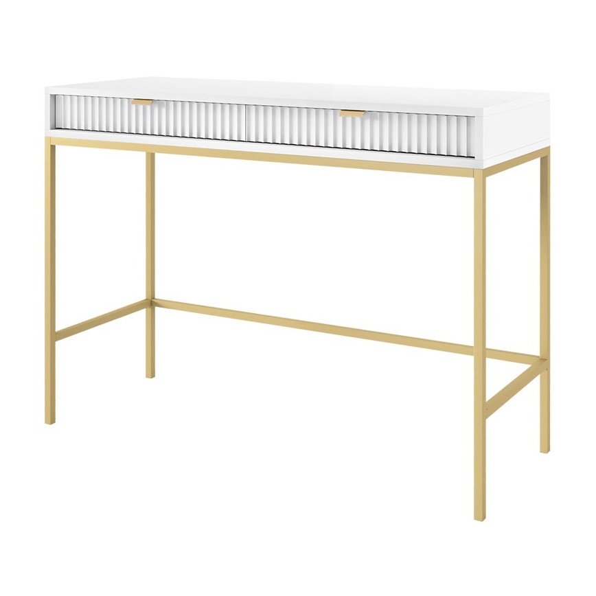 Side table NOVA 77x104 cm white/gold