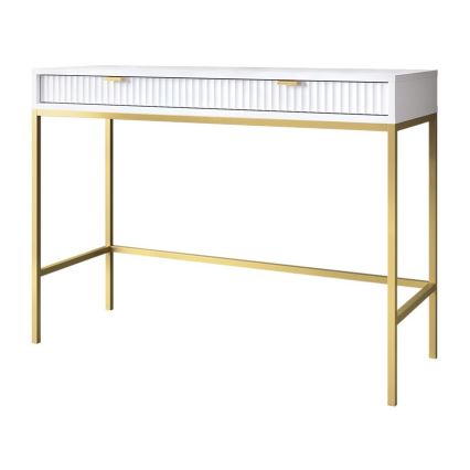 Side table NOVA 77x104 cm white/gold