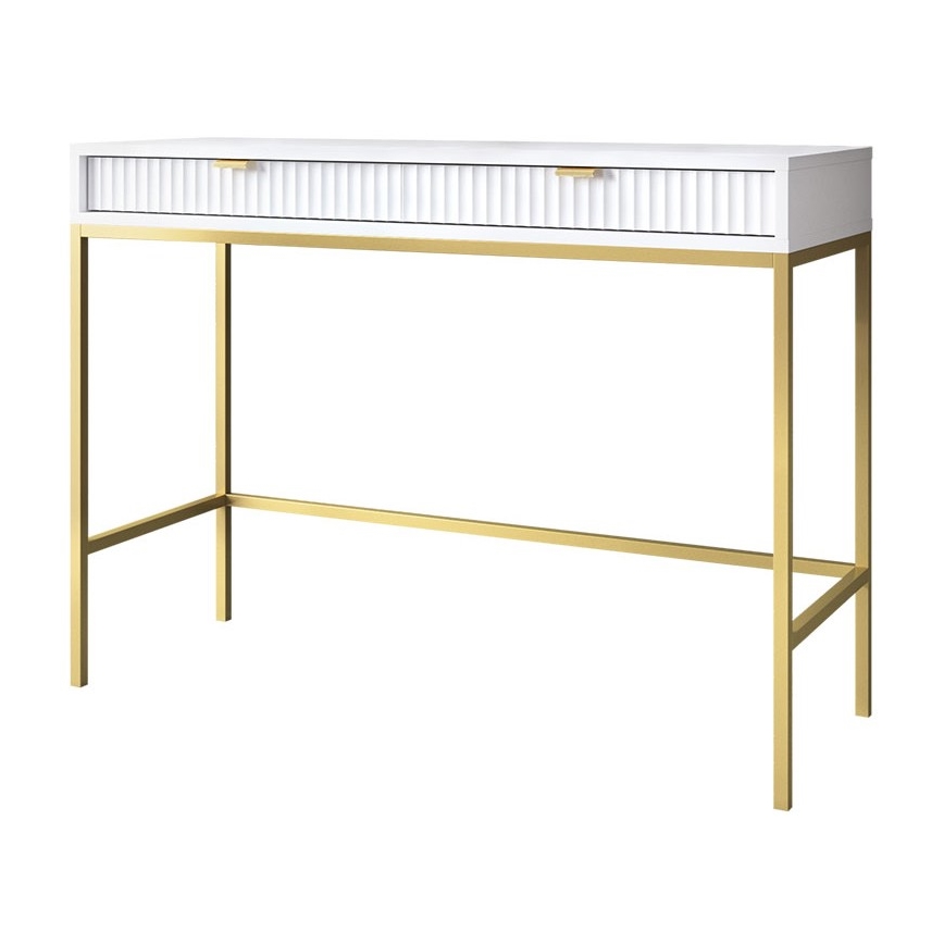 Side table NOVA 77x104 cm white/gold