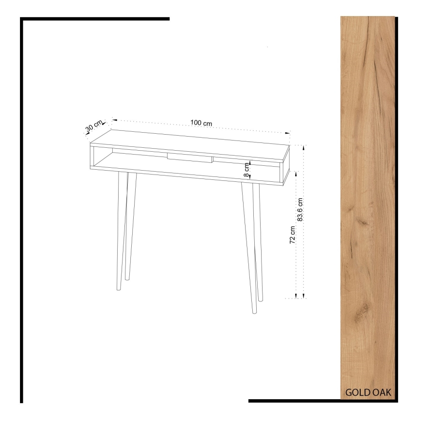 Side table OTTOKE 83,6x100 cm brown