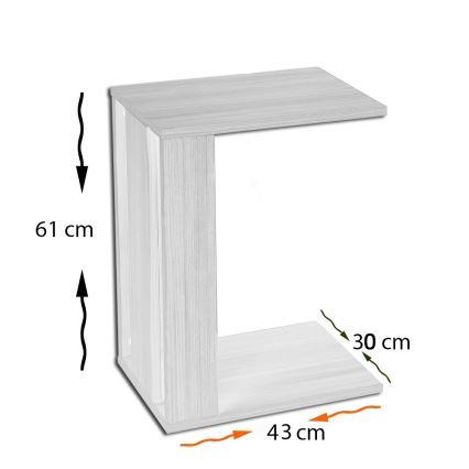 Side table PASIFIC 61x43 cm white