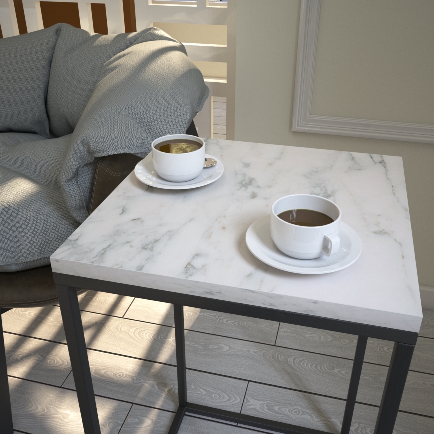 Side table PURE 62x35 cm white/black