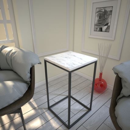 Side table PURE 62x35 cm white/black