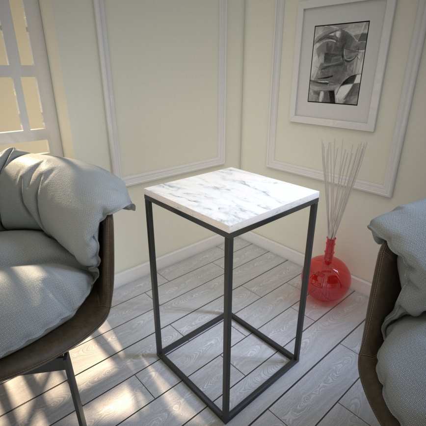 Side table PURE 62x35 cm white/black