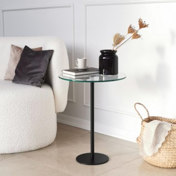 Side table SOCIAL 50x40 cm black/clear