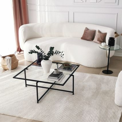Side table SOCIAL 50x40 cm black/clear