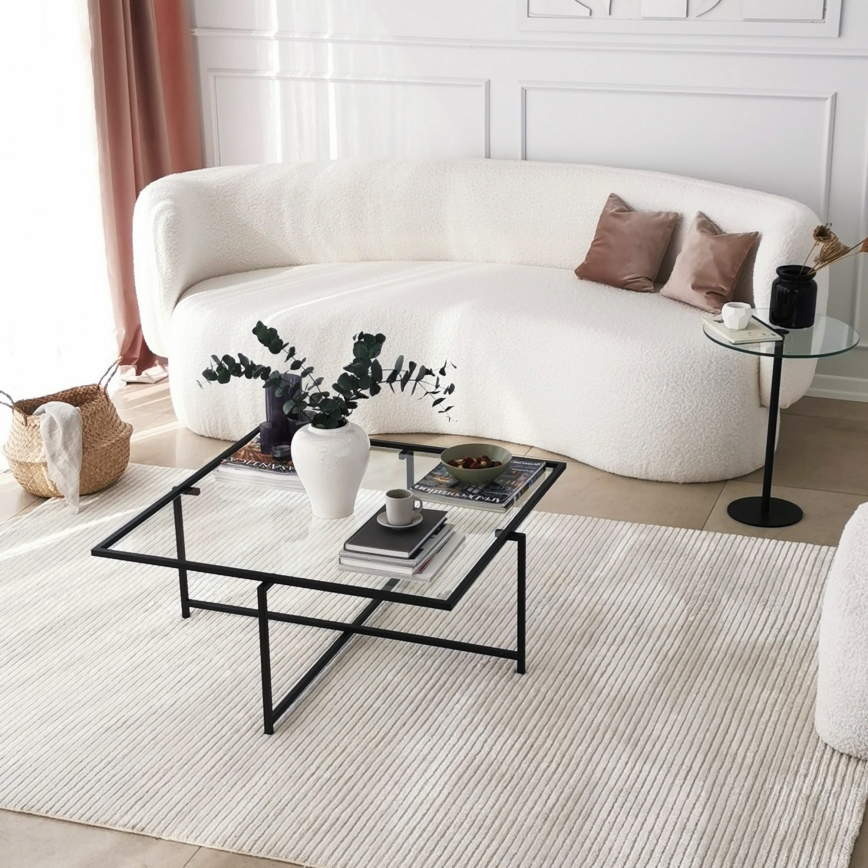 Side table SOCIAL 50x40 cm black/clear