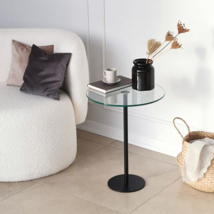 Side table SOCIAL 50x40 cm black/clear