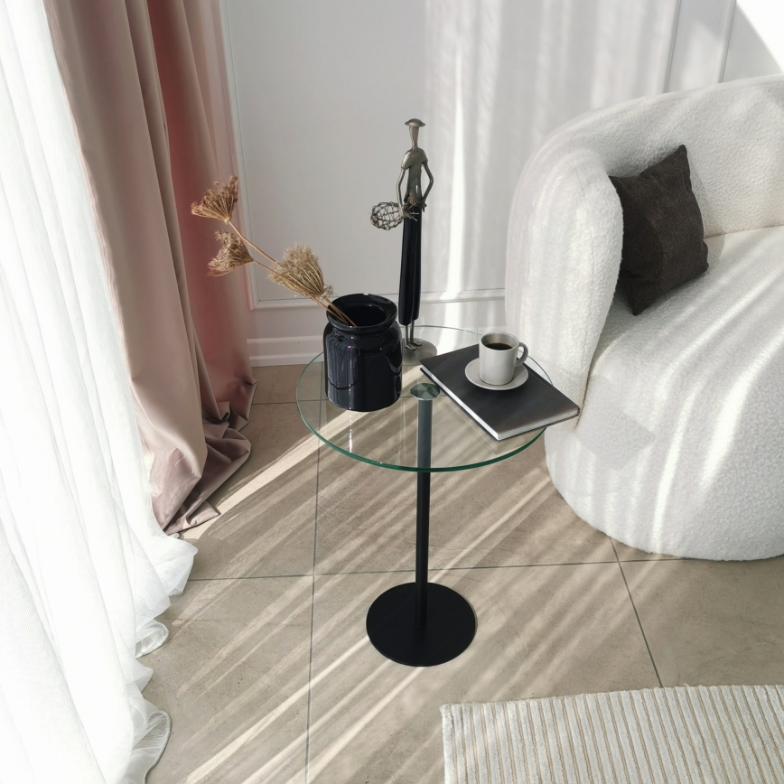 Side table SOCIAL 50x40 cm black/clear