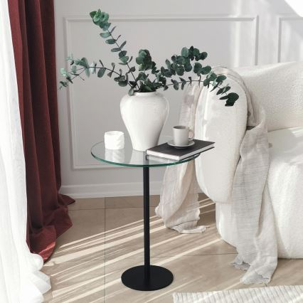 Side table SOCIAL 50x40 cm black/clear
