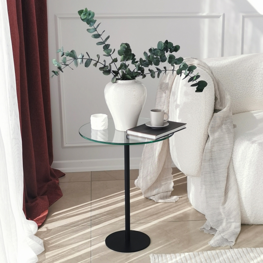Side table SOCIAL 50x40 cm black/clear