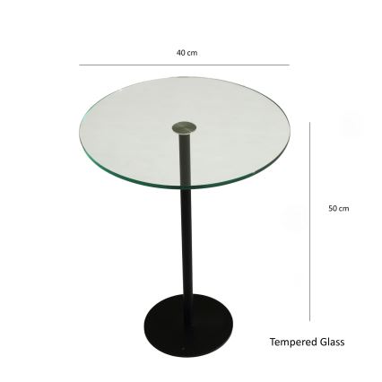 Side table SOCIAL 50x40 cm black/clear