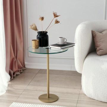 Side table SOCIAL 50x40 cm gold/clear