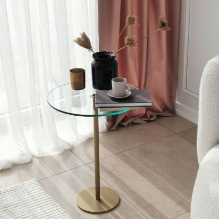 Side table SOCIAL 50x40 cm gold/clear