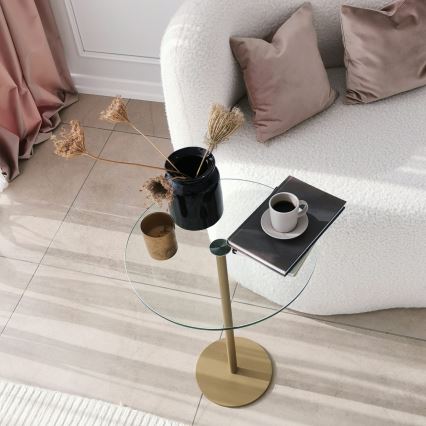 Side table SOCIAL 50x40 cm gold/clear
