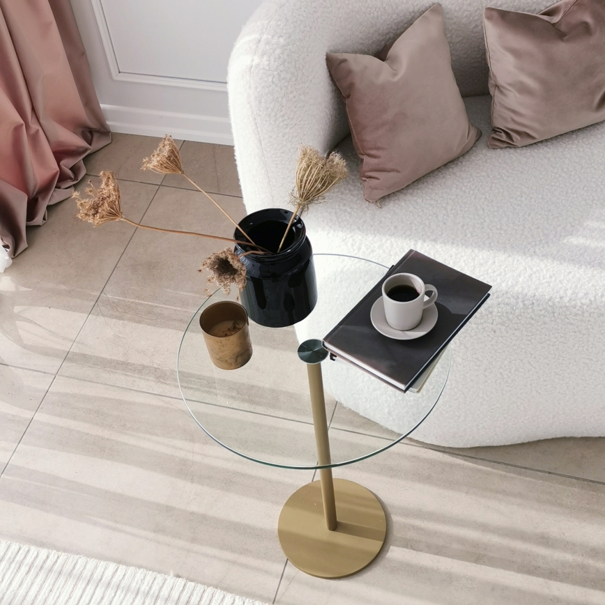 Side table SOCIAL 50x40 cm gold/clear