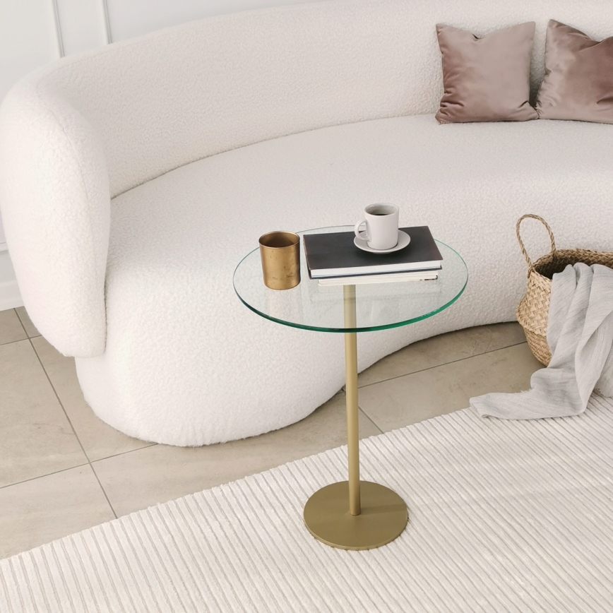 Side table SOCIAL 50x40 cm gold/clear