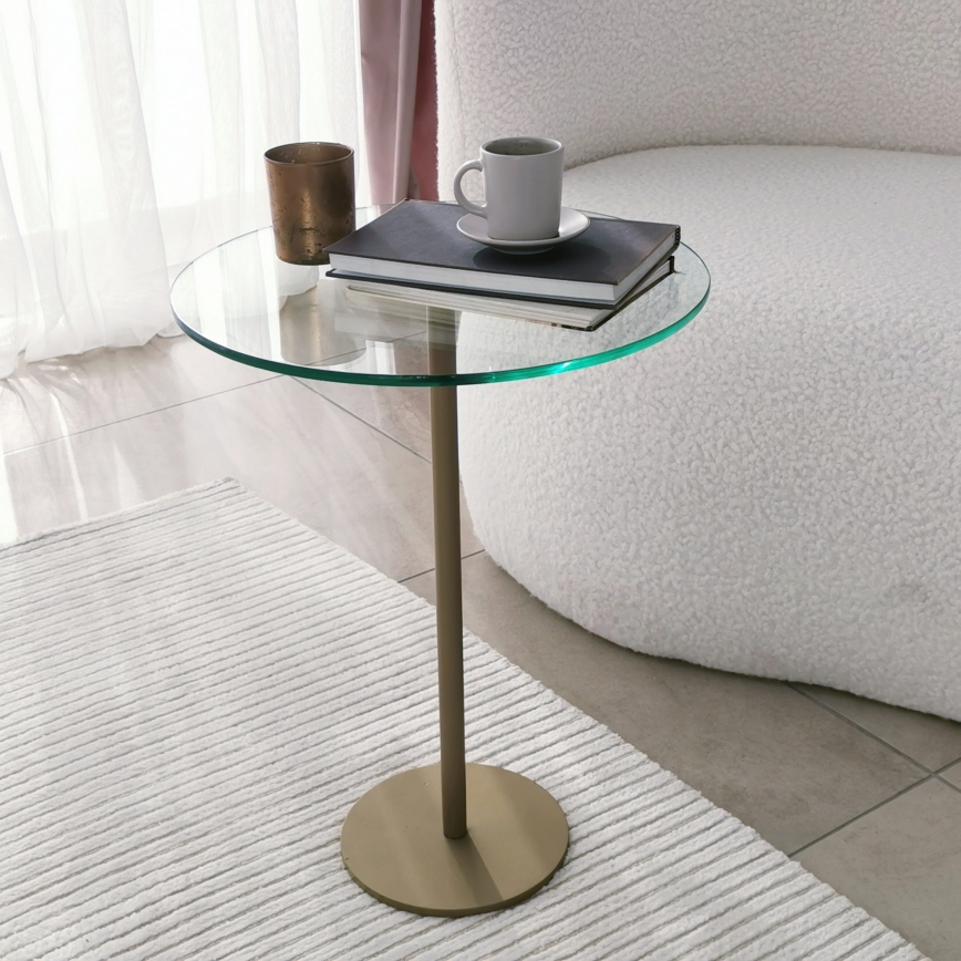 Side table SOCIAL 50x40 cm gold/clear