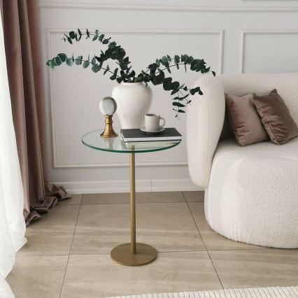 Side table SOCIAL 50x40 cm gold/clear