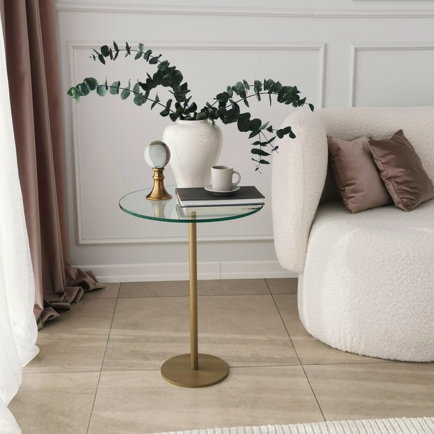 Side table SOCIAL 50x40 cm gold/clear