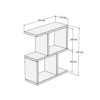 Side table ZET 51,4x45 cm brown