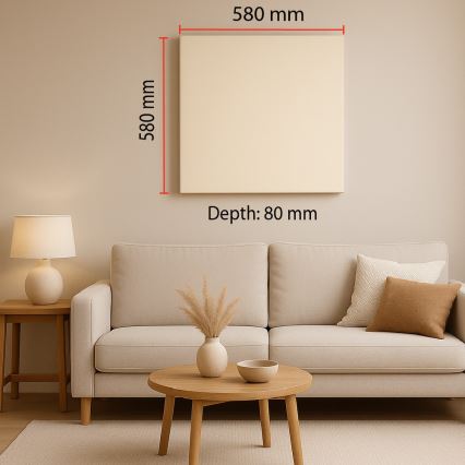 SILENCE Acoustic Panel 58x58 cm, Cream
