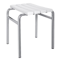 Silver/White Stool 44 x 45 cm
