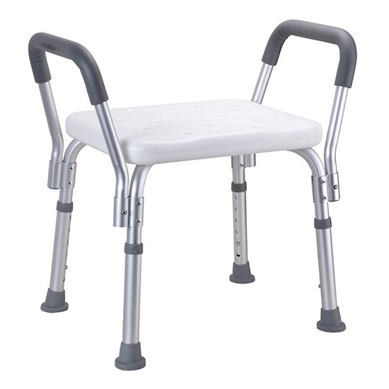 Silver/White Stool 55.5 x 56 cm