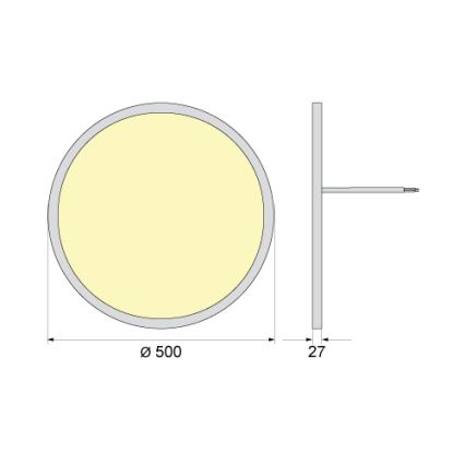 SIMEN LED ceiling light, 40W/230V, 4000K, IP40, Ø 50 cm, white, UGR19