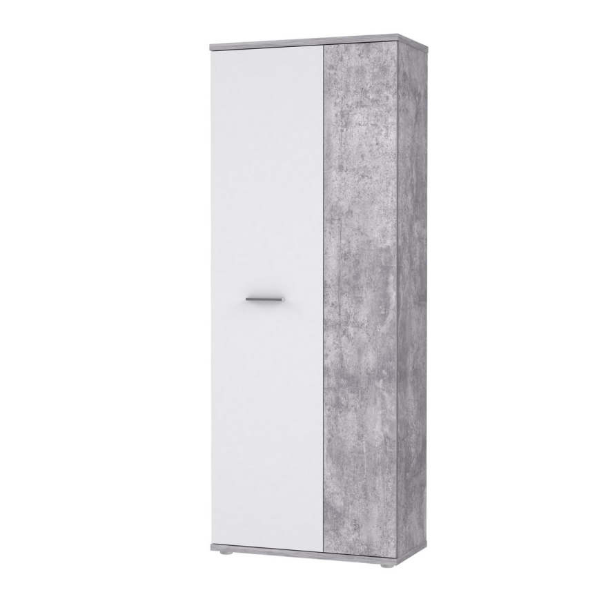 SIMO Chest/Shoe Cabinet White/Grey Concrete