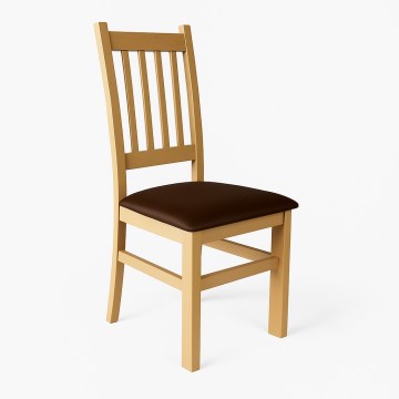SIMON Dining Chair Beech/Dark Brown