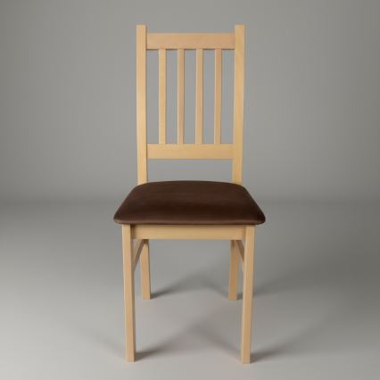 SIMON Dining Chair Beech/Dark Brown