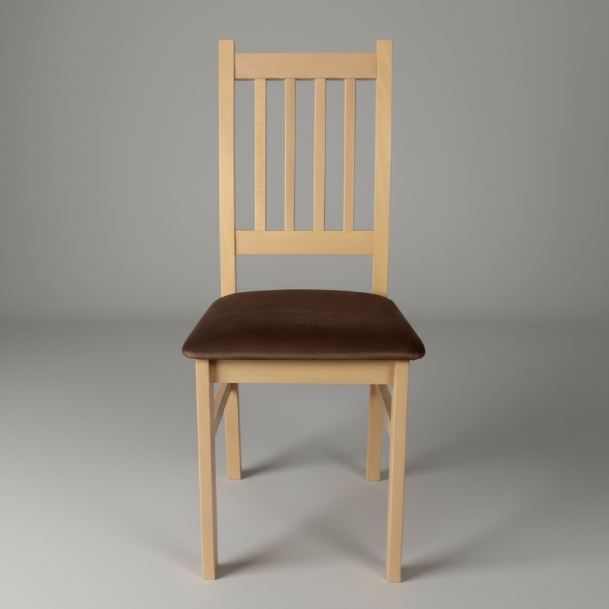 SIMON Dining Chair Beech/Dark Brown