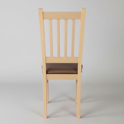 SIMON Dining Chair Beech/Dark Brown