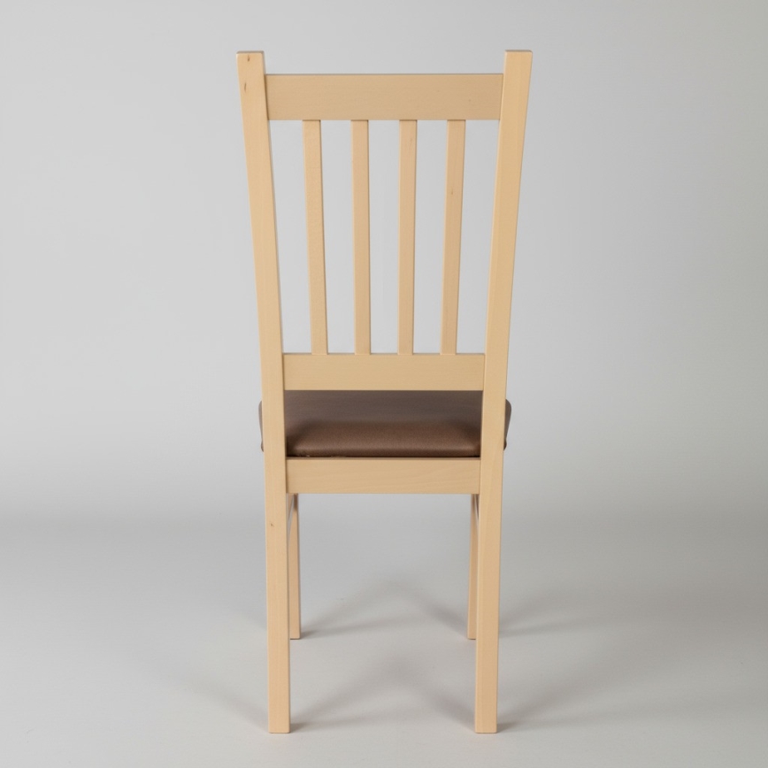 SIMON Dining Chair Beech/Dark Brown