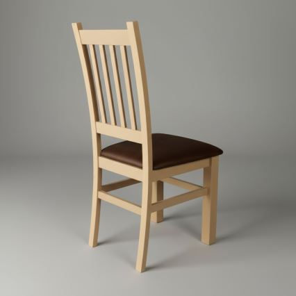 SIMON Dining Chair Beech/Dark Brown