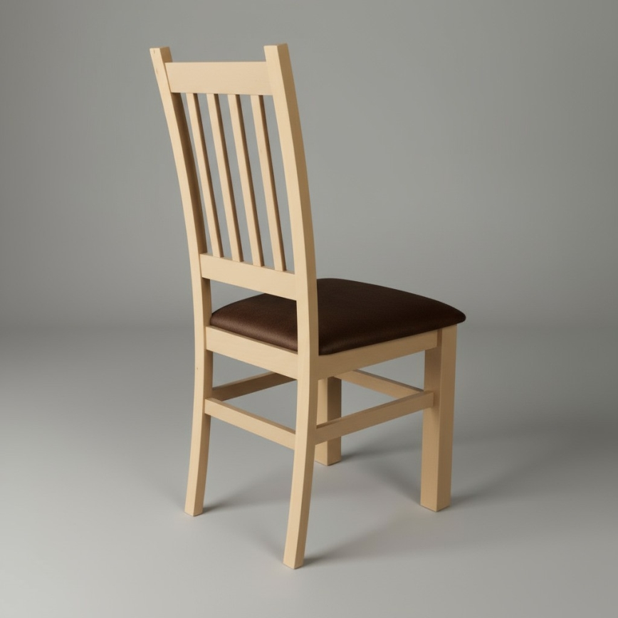 SIMON Dining Chair Beech/Dark Brown
