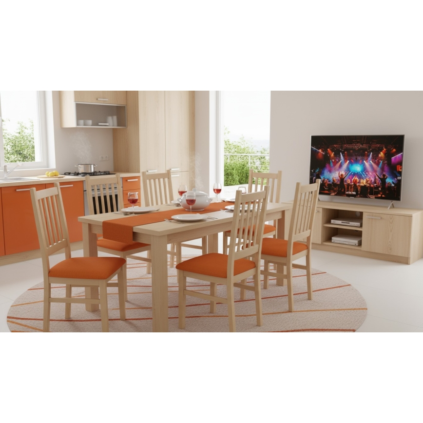 SIMON Dining Chair, Beech/Orange