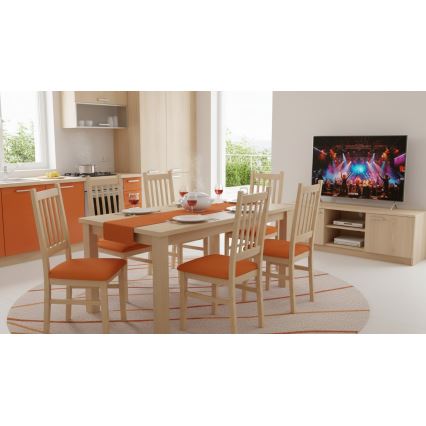 SIMON Dining Chair Oak/Orange